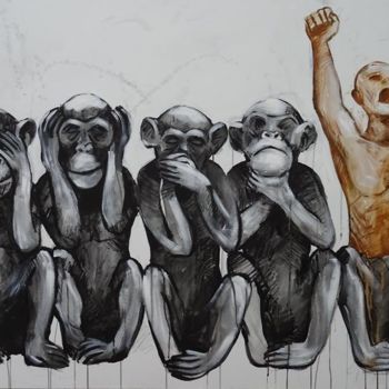 Pintura titulada "nous sommes pas des…" por Djamel Temtem, Obra de arte original, Acrílico