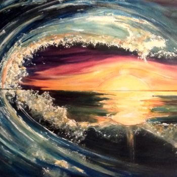 Peinture intitulée "Au creux de la vague" par Djaouida Lamri, Œuvre d'art originale