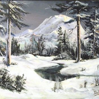 Painting titled "Snow Way" by David Daly, Original Artwork, Oil