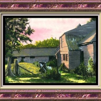 Painting titled "Farmhouse morning" by David Daly, Original Artwork