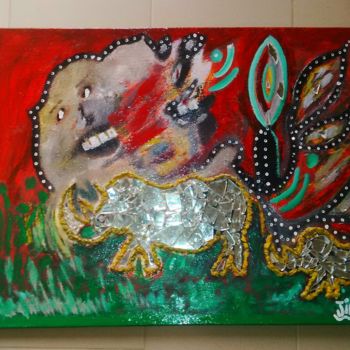 Malarstwo zatytułowany „rhinocérose” autorstwa Jim Art, Oryginalna praca