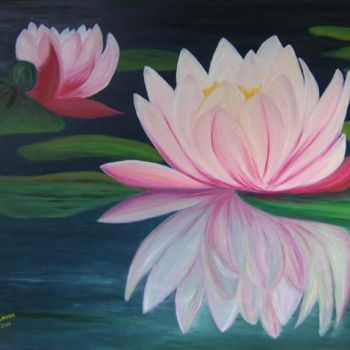 제목이 "fleur de lotus"인 미술작품 D Laure로, 원작, 기름