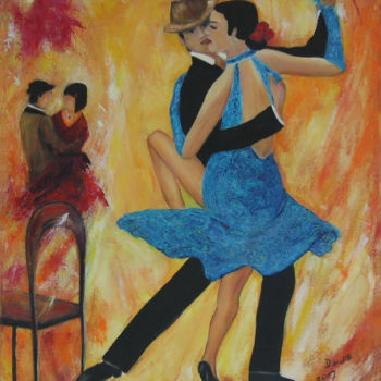 Painting titled "tango argentin" by D Laure, Original Artwork, Oil Mounted on artwork_cat.