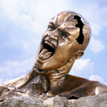 Skulptur mit dem Titel "LE CRI" von Didier Ledus, Original-Kunstwerk, Bronze