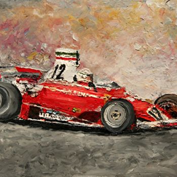 Painting titled ""Niki Lauda 312T" b…" by Andre, Yary, & Peter Dluhos, Original Artwork, Oil