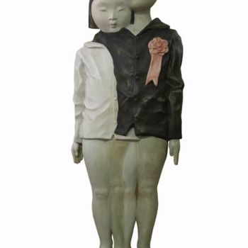 Skulptur mit dem Titel "boy and girl" von Dong Ming Guang, Original-Kunstwerk