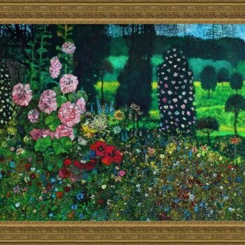 Картина под названием ""Пейзаж с цветами"" - Дмитрий Дроздецкий, Подлинное произведение искусства, Масло