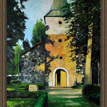 Картина под названием ""Церковь в Рое"" - Дмитрий Дроздецкий, Подлинное произведение искусства, Масло