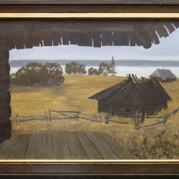 Peinture intitulée "Baluevo village" par Dmitri Kabaev, Œuvre d'art originale, Huile