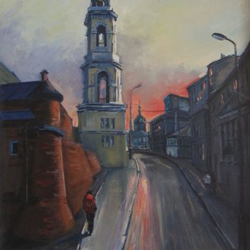 Painting titled "Moscow. Rozhdestven…" by Dmitri Kabaev, Original Artwork, Oil
