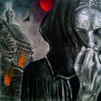 Peinture intitulée "Отступница" par Dmitrii Illarionov, Œuvre d'art originale, Crayon