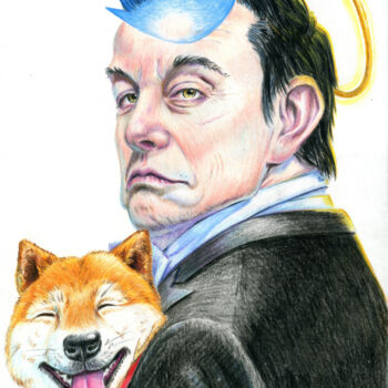 "Caricature "St. Elo…" başlıklı Tablo Dmitrii Kastalskii tarafından, Orijinal sanat, Mum boya