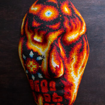 Sculpture intitulée "Fire spirit mask" par Dmitrii Kastalskii, Œuvre d'art originale, Mosaïque