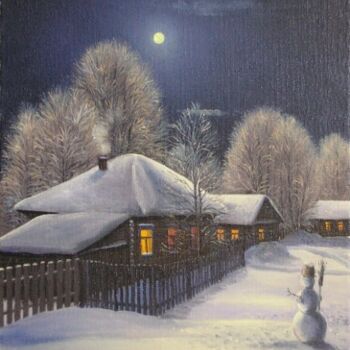 Pintura titulada "Январь" por Dmitrii Repin, Obra de arte original, Oleo