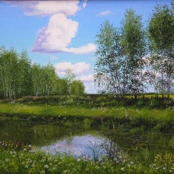 Картина под названием "Летний день" - Дмитрий Репин, Подлинное произведение искусства, Масло
