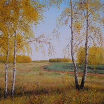 Painting titled "Осенний день" by Dmitrii Repin, Original Artwork, Oil