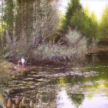 Картина под названием "Рыбаки" - Дмитрий Репин, Подлинное произведение искусства, Масло