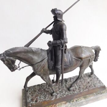 Sculpture titled "Knight on horse bro…" by Dmitriy Shevchuk, Original Artwork, Bronze