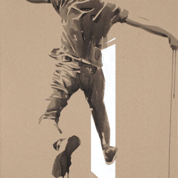Pintura intitulada "Jump" por Dmitrii Filatov, Obras de arte originais, Acrílico Montado em Cartão