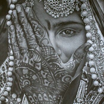 Dessin intitulée "Индианка" par Dmitrii Sementsov, Œuvre d'art originale, Crayon
