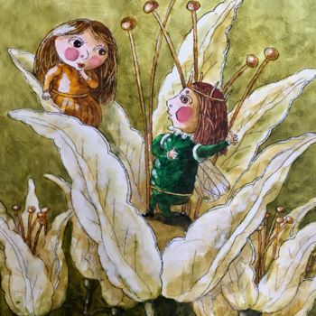 Schilderij getiteld "Fairy Tales / Conte…" door Dmitriy Trubin, Origineel Kunstwerk