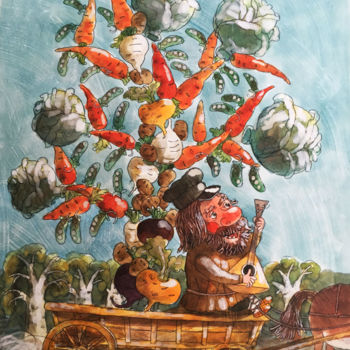 Peinture intitulée "Степан Писахов Сказ…" par Dmitriy Trubin, Œuvre d'art originale