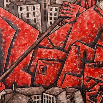 Картина под названием "поверженная революц…" - Dmitriy Trubin, Подлинное произведение искусства, Масло