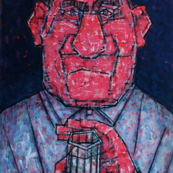 Pintura intitulada "портрет мужчины с к…" por Dmitriy Trubin, Obras de arte originais