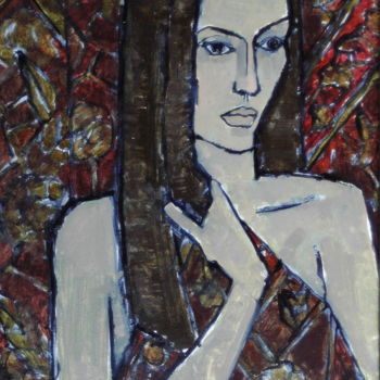 Ζωγραφική με τίτλο "портрет женщины" από Dmitriy Trubin, Αυθεντικά έργα τέχνης