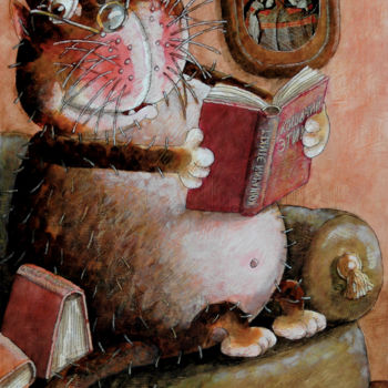 Pintura intitulada "Katze / chat / cat…" por Dmitriy Trubin, Obras de arte originais
