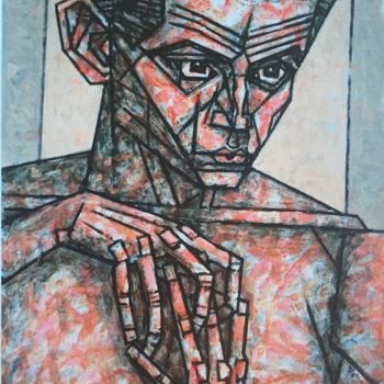 Peinture intitulée "Egon Schiele / Э́гон…" par Dmitriy Trubin, Œuvre d'art originale