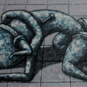 Картина под названием "УМИРАЮЩИЙ МИНОТАВР/…" - Dmitriy Trubin, Подлинное произведение искусства, Акрил