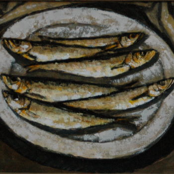 Картина под названием "fish / Fisch / рыбы…" - Dmitriy Trubin, Подлинное произведение искусства