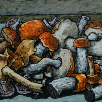 Peinture intitulée "champignons / грибы…" par Dmitriy Trubin, Œuvre d'art originale