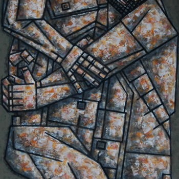 「ГЕРАКЛ И АНТЕЙ」というタイトルの絵画 Dmitriy Trubinによって, オリジナルのアートワーク, アクリル