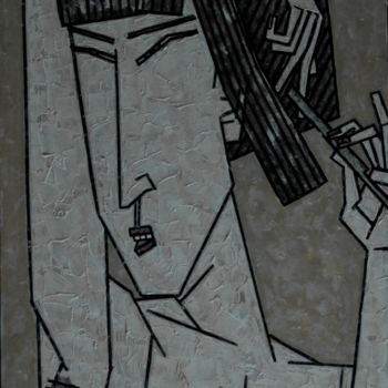 「Девушка,втыкающая ш…」というタイトルの絵画 Dmitriy Trubinによって, オリジナルのアートワーク