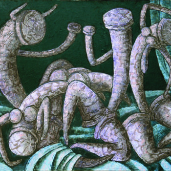 Pintura intitulada "МИНОТАВР И СКУЛЬПТО…" por Dmitriy Trubin, Obras de arte originais