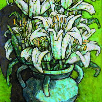 Peinture intitulée "lily | flowers | Fl…" par Dmitriy Trubin, Œuvre d'art originale