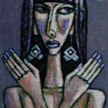 Painting titled "Девушка как египтян…" by Dmitriy Trubin, Original Artwork