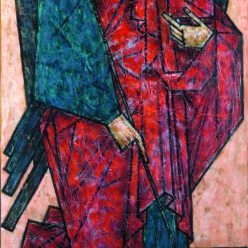 Pintura intitulada "АРХАНГЕЛ МИХАИЛ" por Dmitriy Trubin, Obras de arte originais