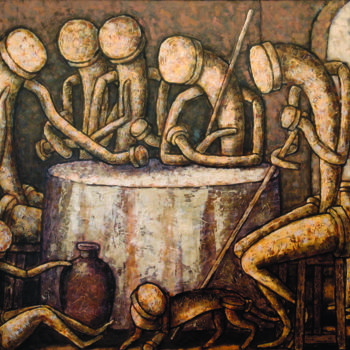 Картина под названием "СТРАННИКИ ИЗ ЭММАУС…" - Dmitriy Trubin, Подлинное произведение искусства