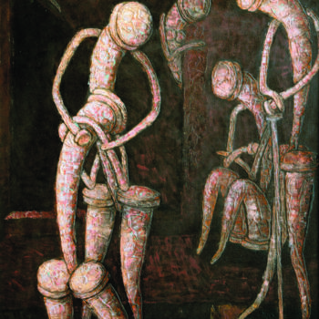 Pintura intitulada "Возвращение блудног…" por Dmitriy Trubin, Obras de arte originais, Óleo