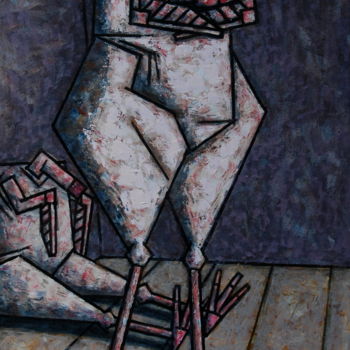 Pintura titulada "БРОЙЛЕРЫ.ЮДИФЬ И ОЛ…" por Dmitriy Trubin, Obra de arte original
