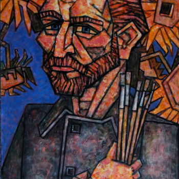 Peinture intitulée "ВАН ГОГ И ПОДСОЛНУХ…" par Dmitriy Trubin, Œuvre d'art originale