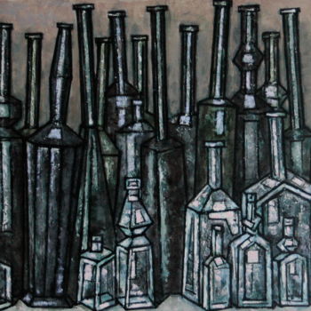 Pittura intitolato "bouteille / Flasche…" da Dmitriy Trubin, Opera d'arte originale