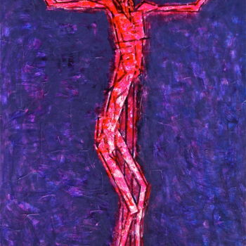 Malerei mit dem Titel "Jésus-Christ / Иису…" von Dmitriy Trubin, Original-Kunstwerk