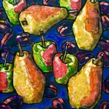 Pintura intitulada "fruit / фрукты / Ob…" por Dmitriy Trubin, Obras de arte originais, Óleo