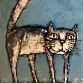 Painting titled "Katze / chat / cat…" by Dmitriy Trubin, Original Artwork