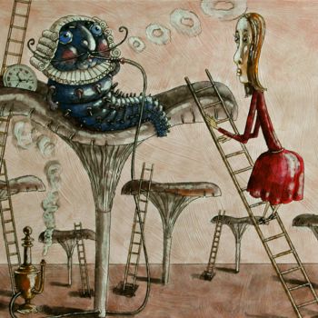 Malerei mit dem Titel "Alice in Wonderland…" von Dmitriy Trubin, Original-Kunstwerk