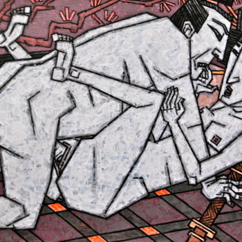Картина под названием "Игры Самурая/game S…" - Dmitriy Trubin, Подлинное произведение искусства, Масло